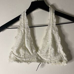 Aerie White Lace Halter Underwire Bralette Size 32A
